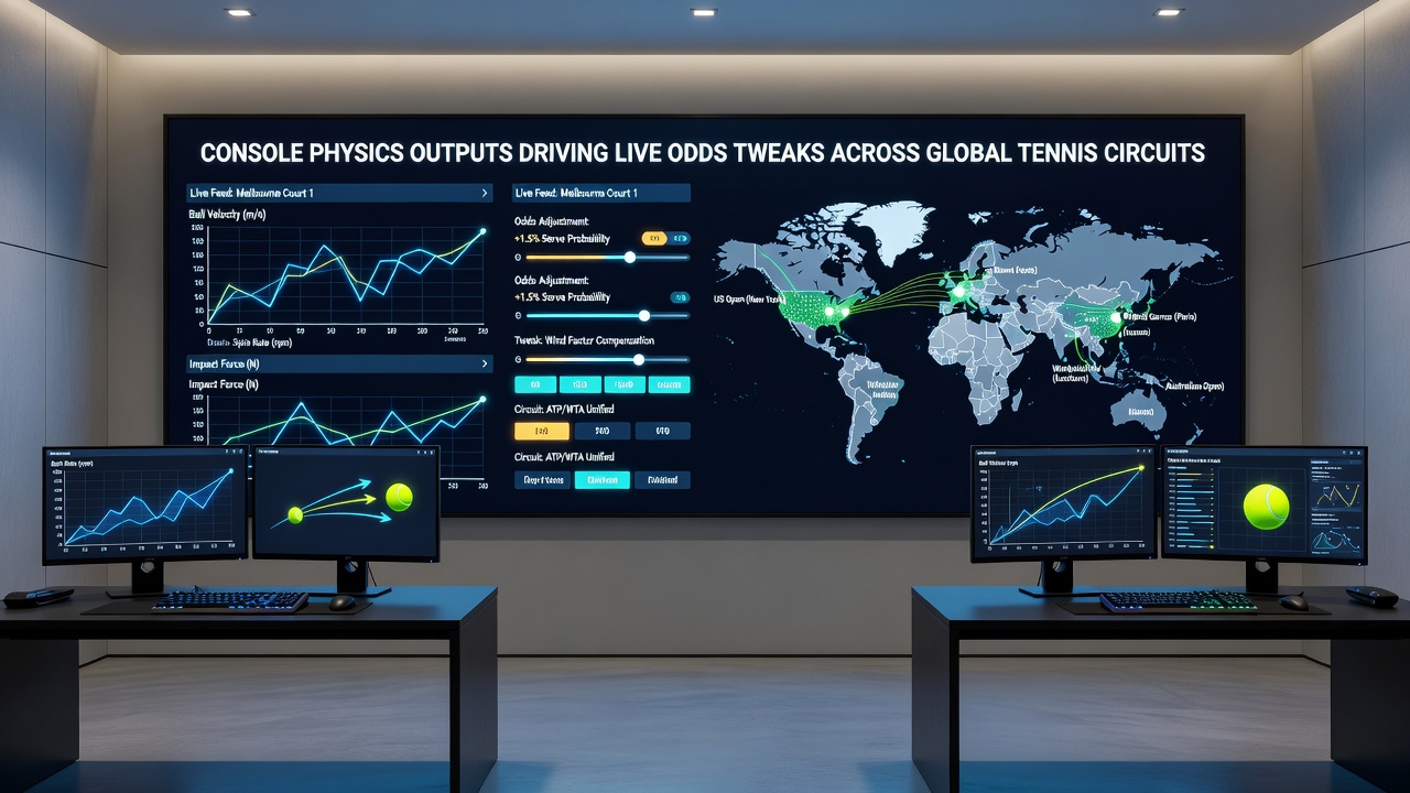 Live tennis betting interface displaying real-time odds adjustments based on simulation physics data