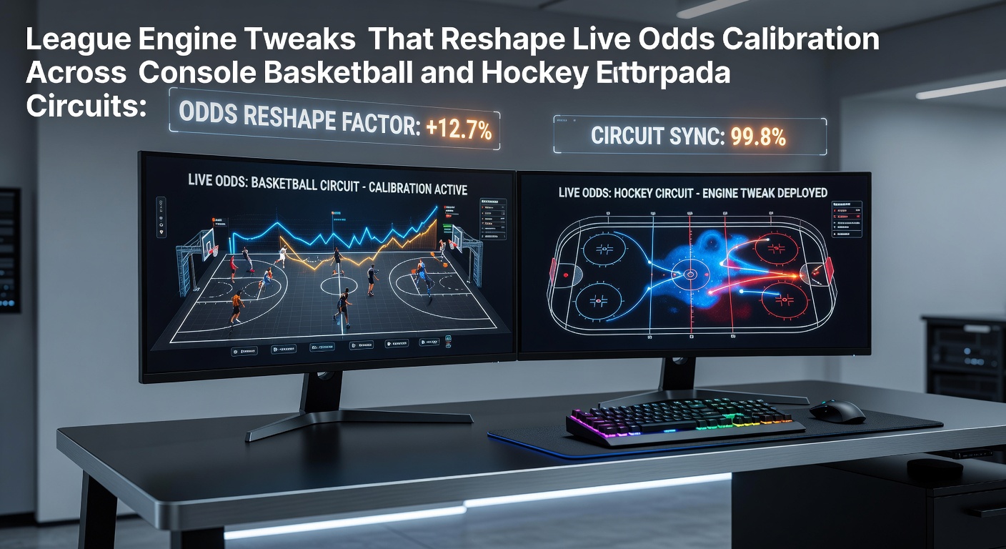 Console gaming setup displaying basketball and hockey simulation interfaces with live odds overlays