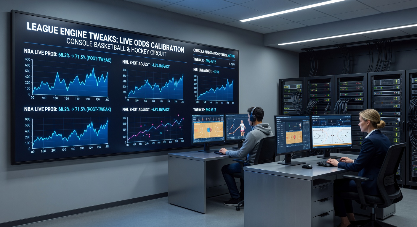 Detailed view of hockey and basketball game engine parameters influencing odds calibration displays
