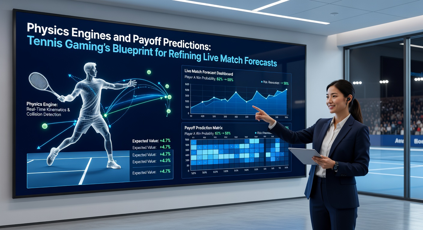 Comparative analysis screen from a multi-sport simulation platform displaying live forecast adjustments derived from tennis physics models