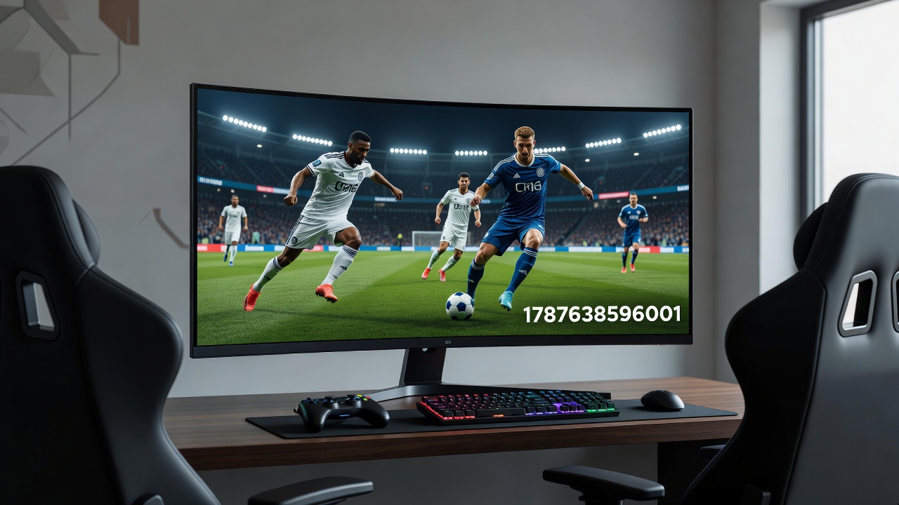Players engaged in competitive sports gaming sessions with multiple screens displaying live match action
