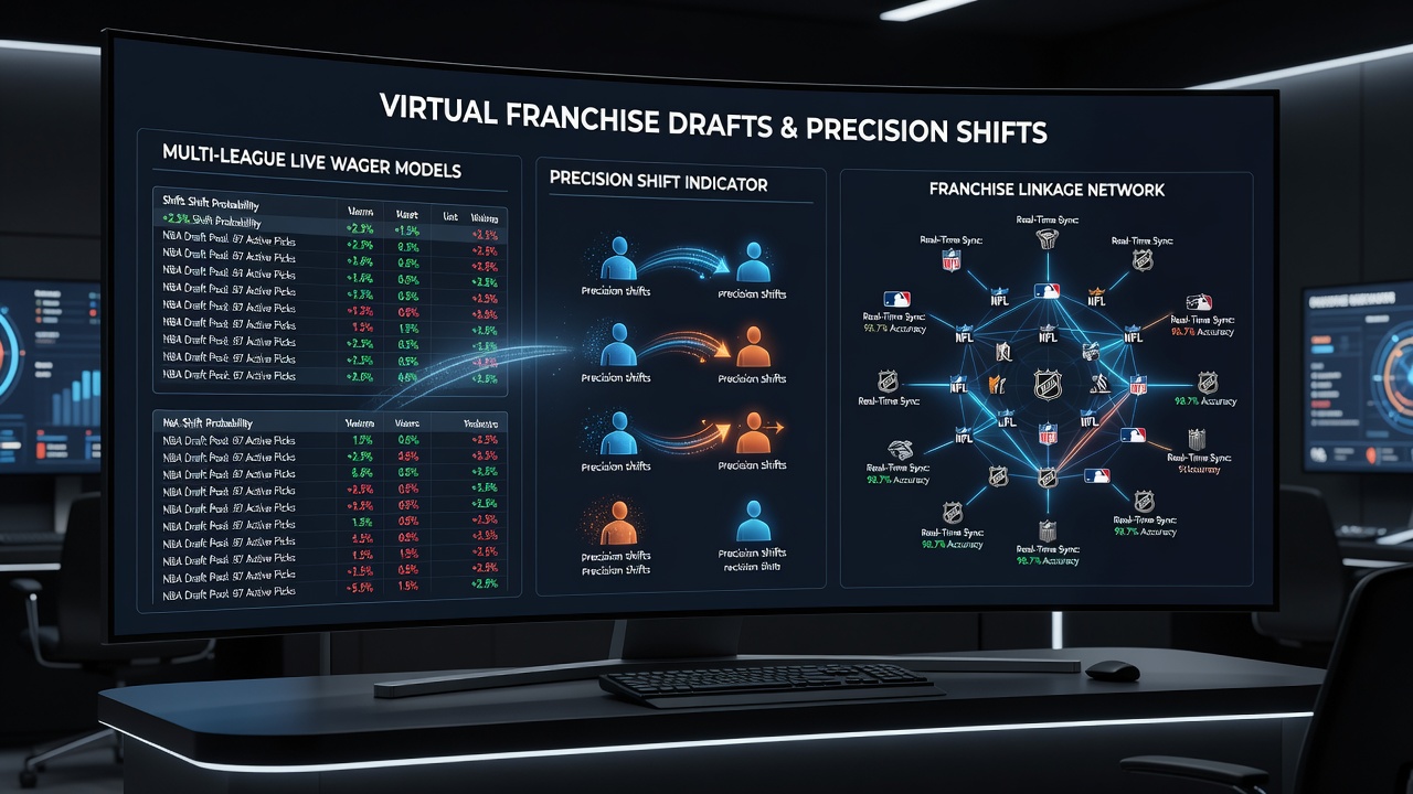 Analytics dashboard displaying simulation draft data streams updating live multi-league betting odds in real time